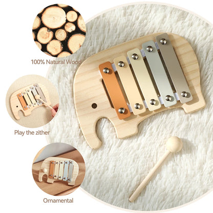 Wooden Musical Instrument Toy – Xylophone, Beads & Drum