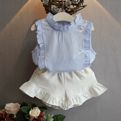 Cotton Butterfly Sleeve Baby Set - 2Pcs