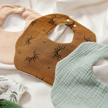 Lullaby Baby Bib – Cute Unisex Everyday Feeding Bib - Set 5 Pcs