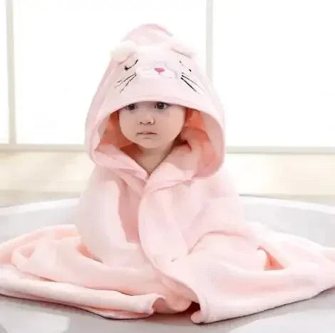 Hooded Bathrobe Towel – Coral Fleece Comfort