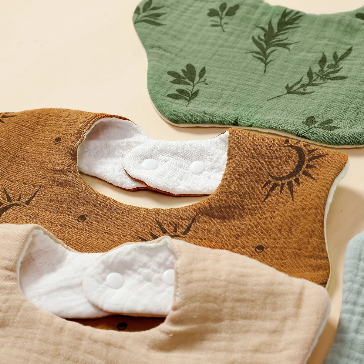 Lullaby Baby Bib – Cute Unisex Everyday Feeding Bib - Set 5 Pcs