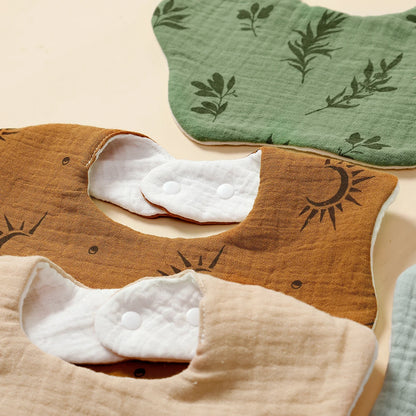 Lullaby Baby Bib – Cute Unisex Everyday Feeding Bib - Set 5 Pcs