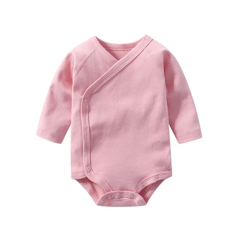 Lullaby Cotton V-Neck Baby Romper – Full-Sleeve Unisex Bodysuit