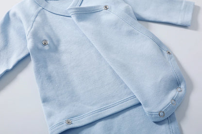 Lullaby Cotton V-Neck Baby Romper – Full-Sleeve Unisex Bodysuit