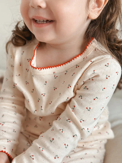 100% Cotton Long Sleeve Top Pant Suit Homewear