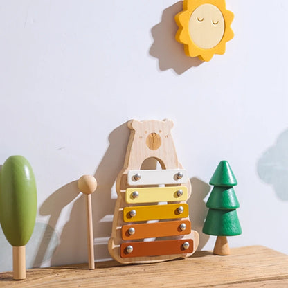Wooden Musical Instrument Toy – Xylophone, Beads & Drum