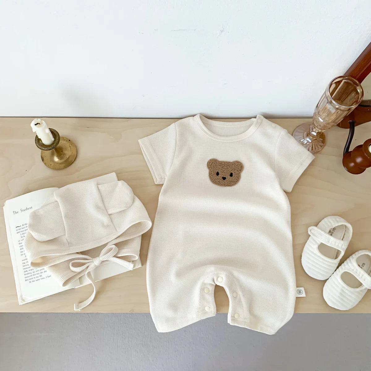Lullaby’s Cotton Patch Bear Baby Romper