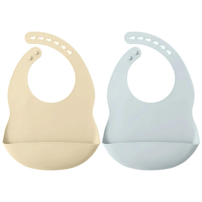 2-Pack Silicone Baby Bibs – Waterproof & Easy to Clean