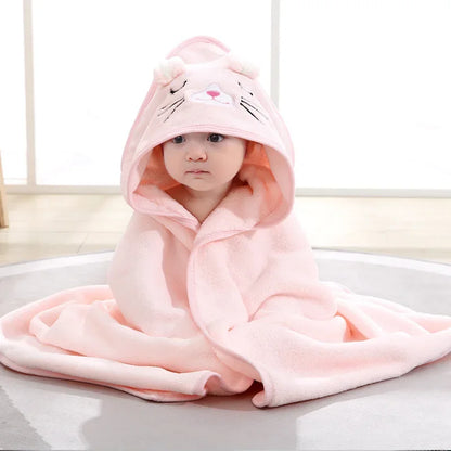 Hooded Bathrobe Towel – Coral Fleece Comfort