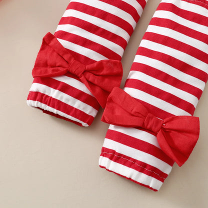 Baby Girl Christmas Set Bodysuit+ Yarn skirt+Headband+Socks 4Pcs/Set