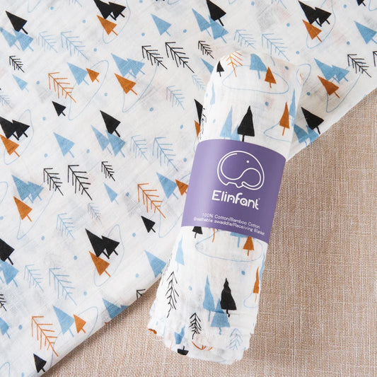Lullaby 2-Layer Muslin Cotton Swaddle – 110×120 cm Baby Blanket