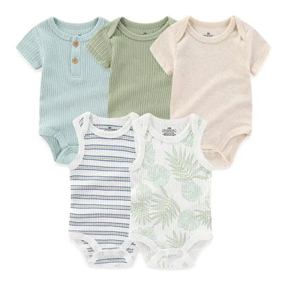 Lullaby 5-Piece Cotton Baby Bodysuit Set