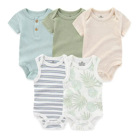 Lullaby 5-Piece Cotton Baby Bodysuit Set