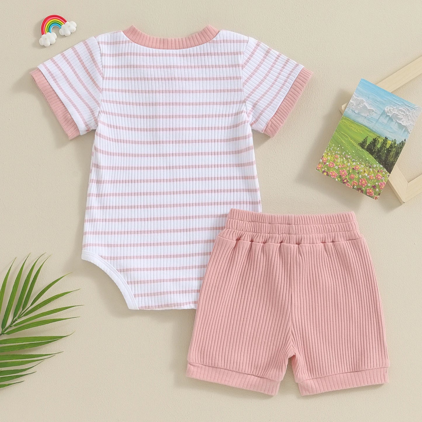 Lullaby Striped Cotton Baby Set – 2 Pcs