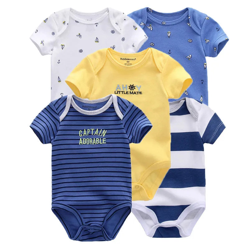 Lullaby 5-Piece Cotton Baby Bodysuit Set