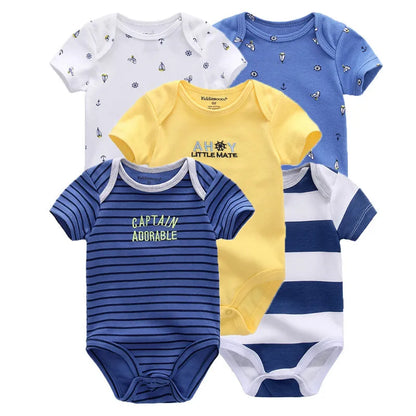 Lullaby 5-Piece Cotton Baby Bodysuit Set