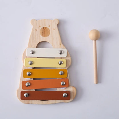 Wooden Musical Instrument Toy – Xylophone, Beads & Drum