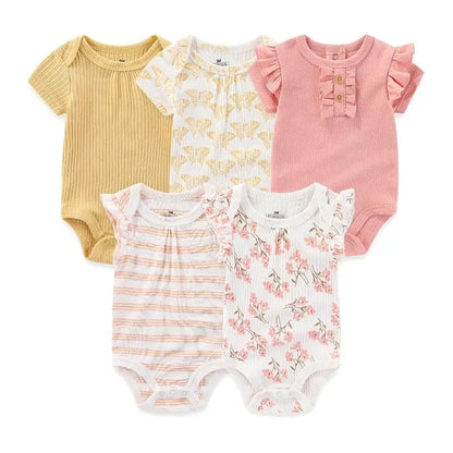 Lullaby 5-Piece Cotton Baby Bodysuit Set