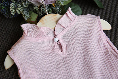 Cotton Butterfly Sleeve Baby Set - 2Pcs
