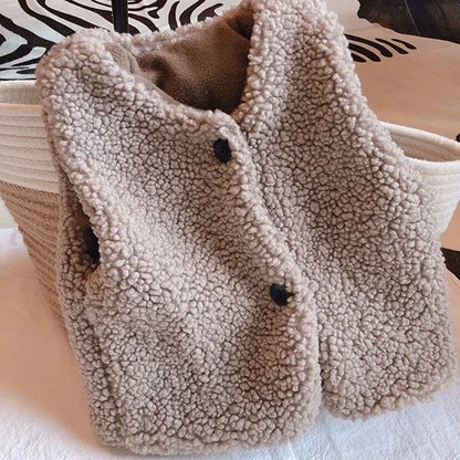 Plush Lamb Wool Vest – Autumn Collection 🍂