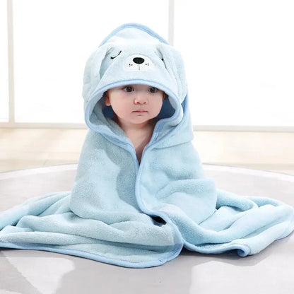 Hooded Bathrobe Towel – Coral Fleece Comfort