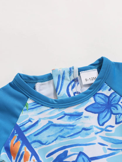 Cartoon Print Baby Boy Swimsuit – Vacation Style
