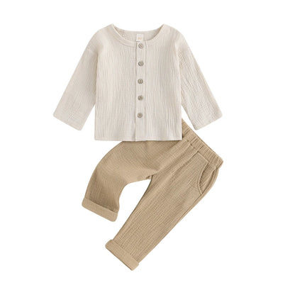 Outfit Set – Solid Long Sleeve Top & Pants