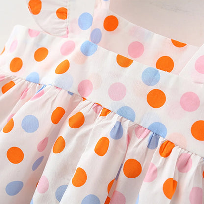 Lullaby tiny polka dot Cotton dress - 2 Pcs