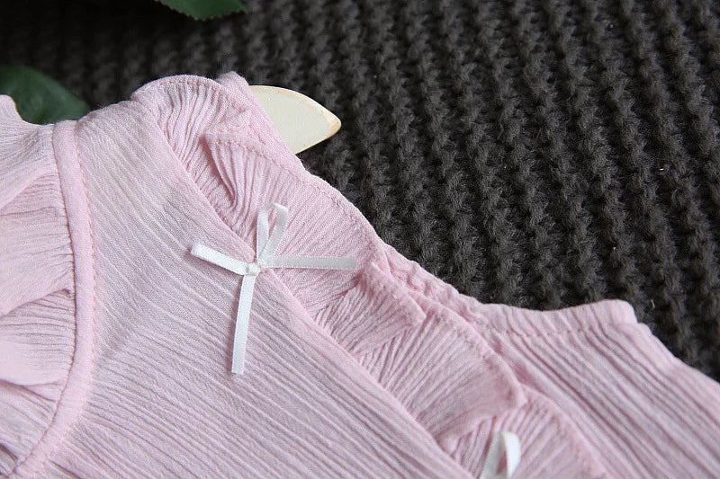 Cotton Butterfly Sleeve Baby Set - 2Pcs