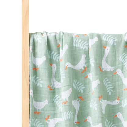 Lullaby 2-Layer Muslin Cotton Swaddle – 110×120 cm Baby Blanket