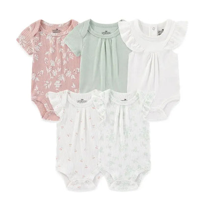 Lullaby 5-Piece Cotton Baby Bodysuit Set