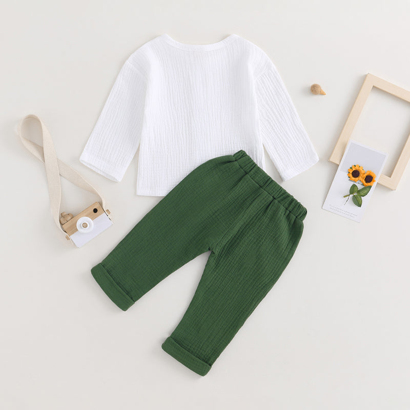 Outfit Set – Solid Long Sleeve Top & Pants