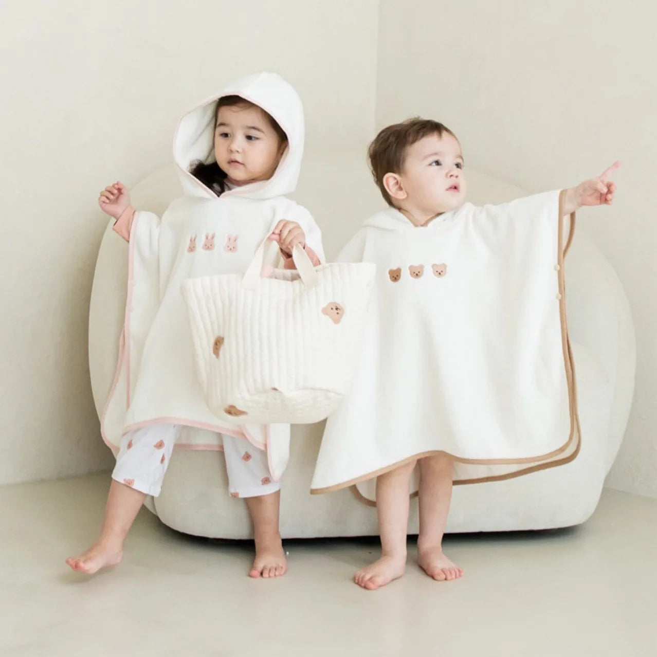 Hooded Bath Towel Cloak – Soft Coral Fleece