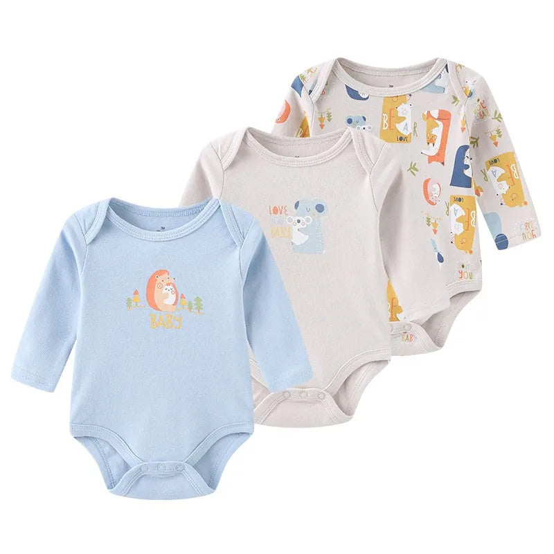 Lullaby Cotton Baby Bodysuit Pack – 3 Pcs