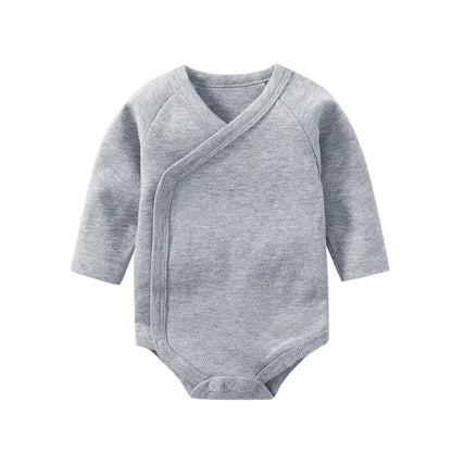 Lullaby Cotton V-Neck Baby Romper – Full-Sleeve Unisex Bodysuit