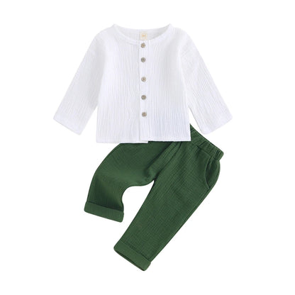Outfit Set – Solid Long Sleeve Top & Pants