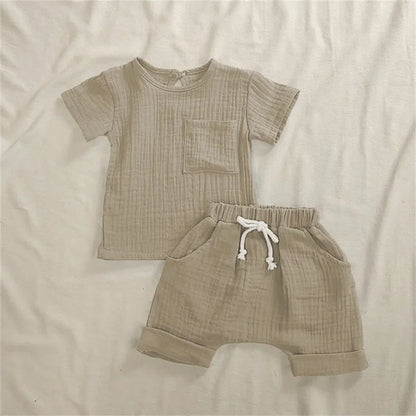 Lullaby Cotton Baby Set – Short Sleeve 2 Pcs