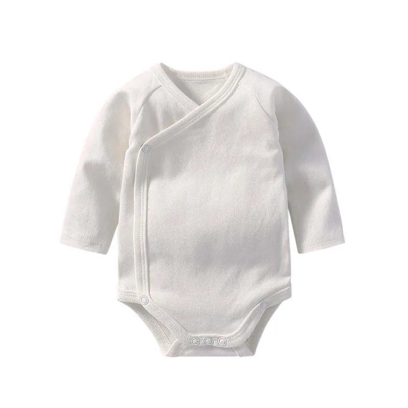 Lullaby Cotton V-Neck Baby Romper – Full-Sleeve Unisex Bodysuit