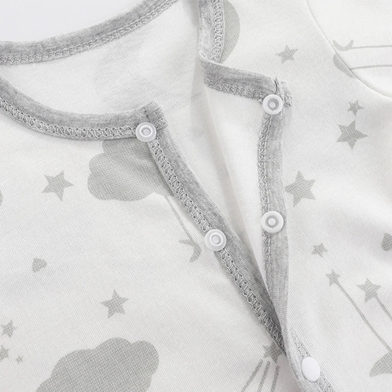 Lullaby Striped Cotton Baby Romper – Full-Sleeve Unisex Bodysuit