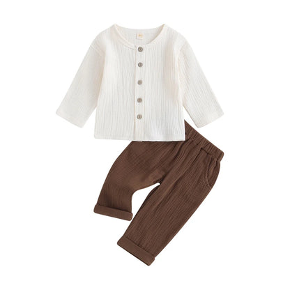 Outfit Set – Solid Long Sleeve Top & Pants