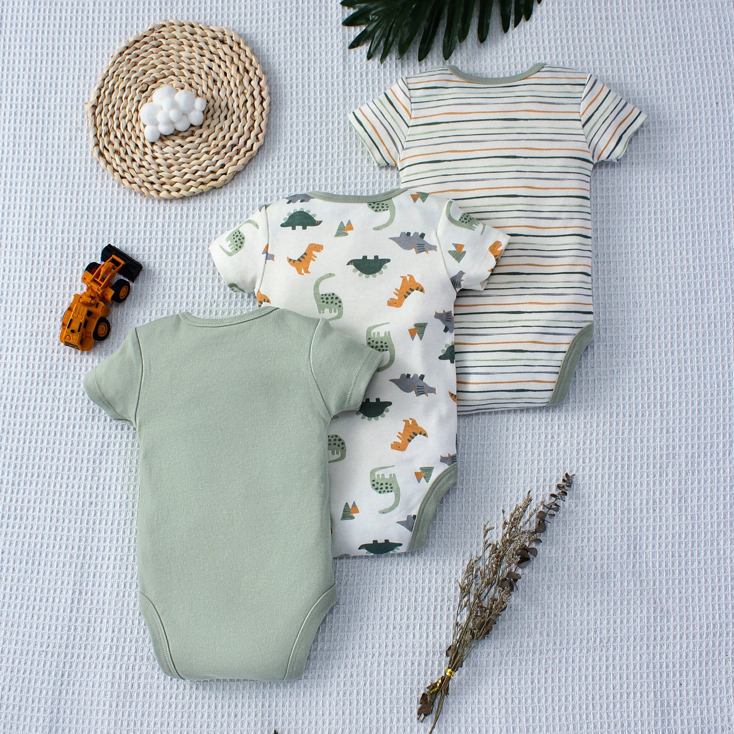 Lullaby Little Dino dude Bodysuit - Set 3Pcs