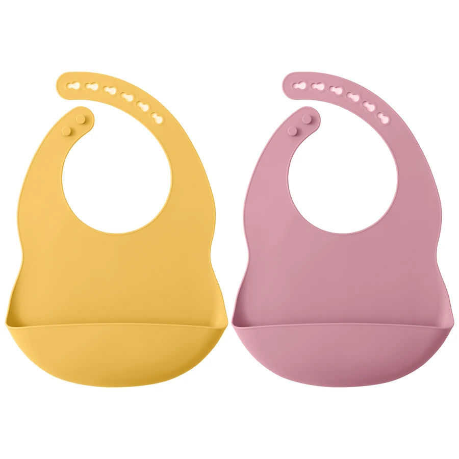 2-Pack Silicone Baby Bibs – Waterproof & Easy to Clean