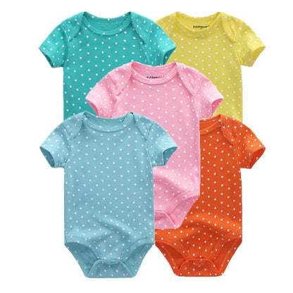 Lullaby 5-Piece Cotton Baby Bodysuit Set