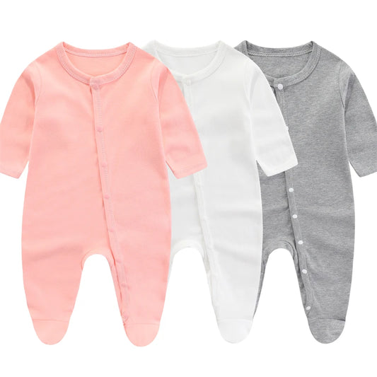 Lullaby Striped Cotton Baby Romper – Full-Sleeve Unisex Bodysuit