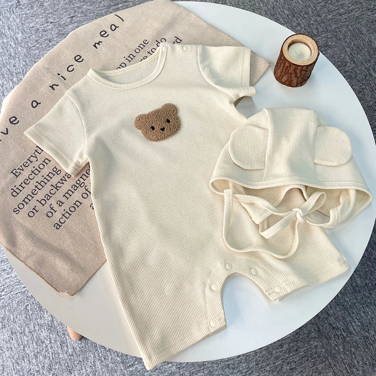 Lullaby’s Cotton Patch Bear Baby Romper