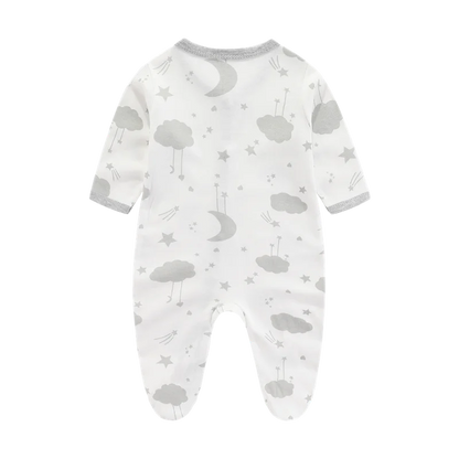 Lullaby Striped Cotton Baby Romper – Full-Sleeve Unisex Bodysuit