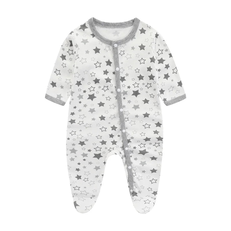 Lullaby Striped Cotton Baby Romper – Full-Sleeve Unisex Bodysuit