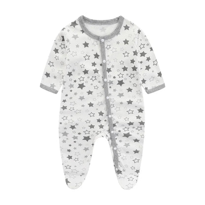 Lullaby Striped Cotton Baby Romper – Full-Sleeve Unisex Bodysuit