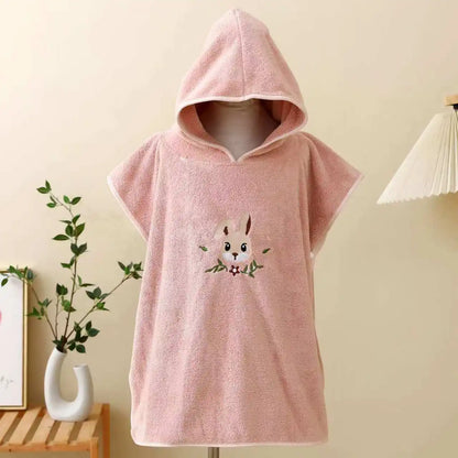 Hooded Bath Towel Cloak – Soft Coral Fleece