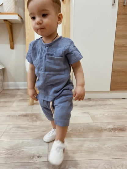 Lullaby Cotton Baby Set – Short Sleeve 2 Pcs